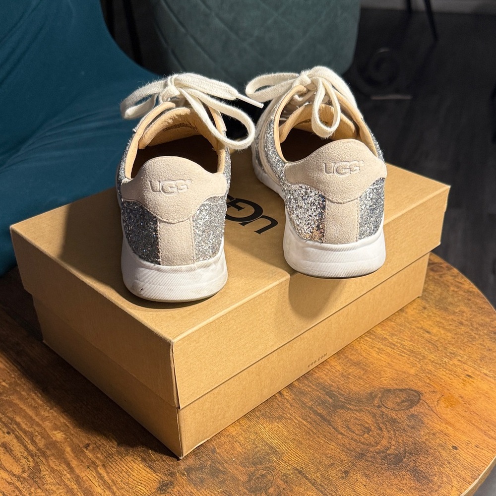 UGG Women's Sparkle Sneakers - Silver and Cream - Picture 2 of 7